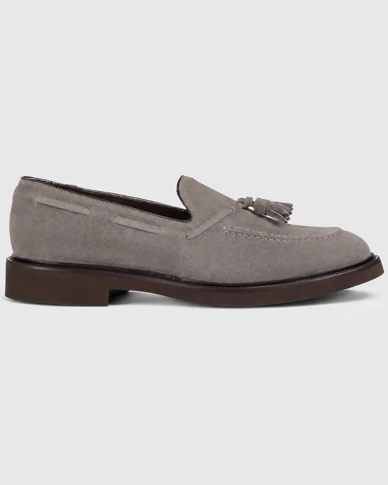 Doucal´s Tassel Loafer aus Veloursleder mit Quasten in Anthrazit