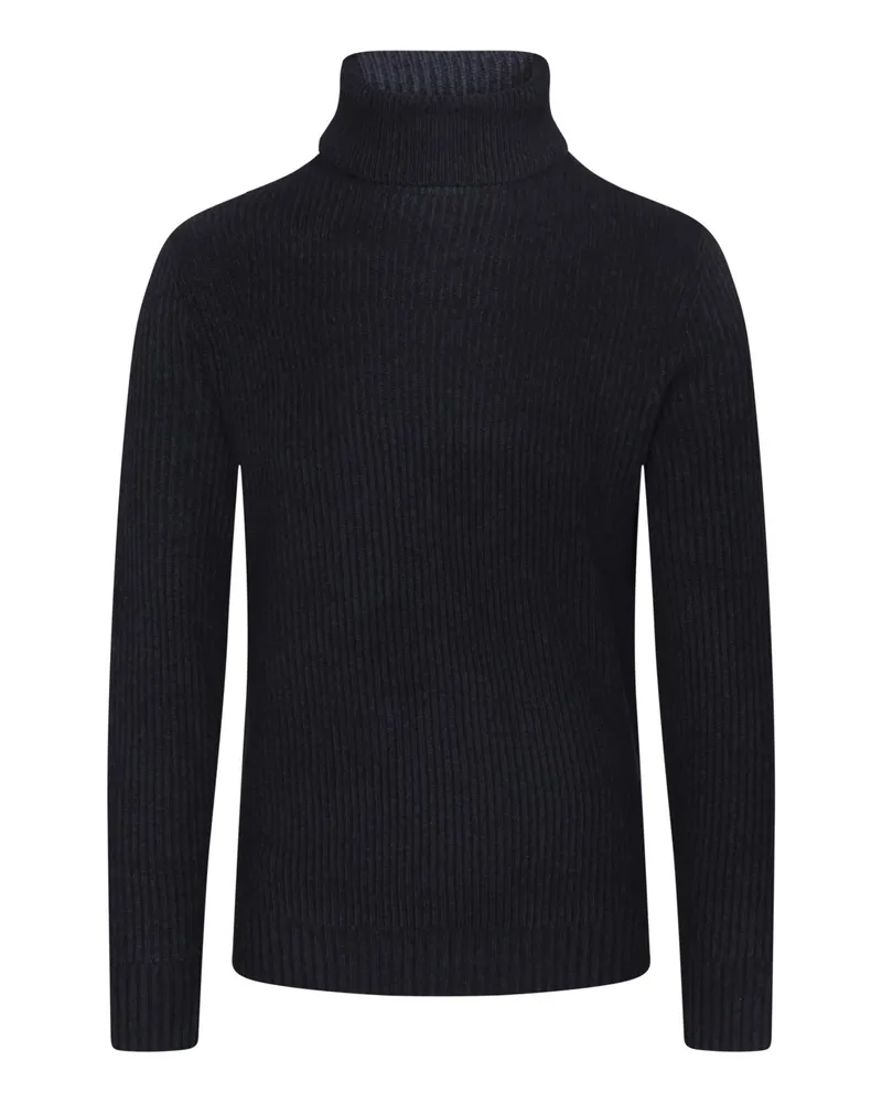 Tom Rusborg Softer Heavystrick-Rollkragenpullover aus Kaschmir in Marine