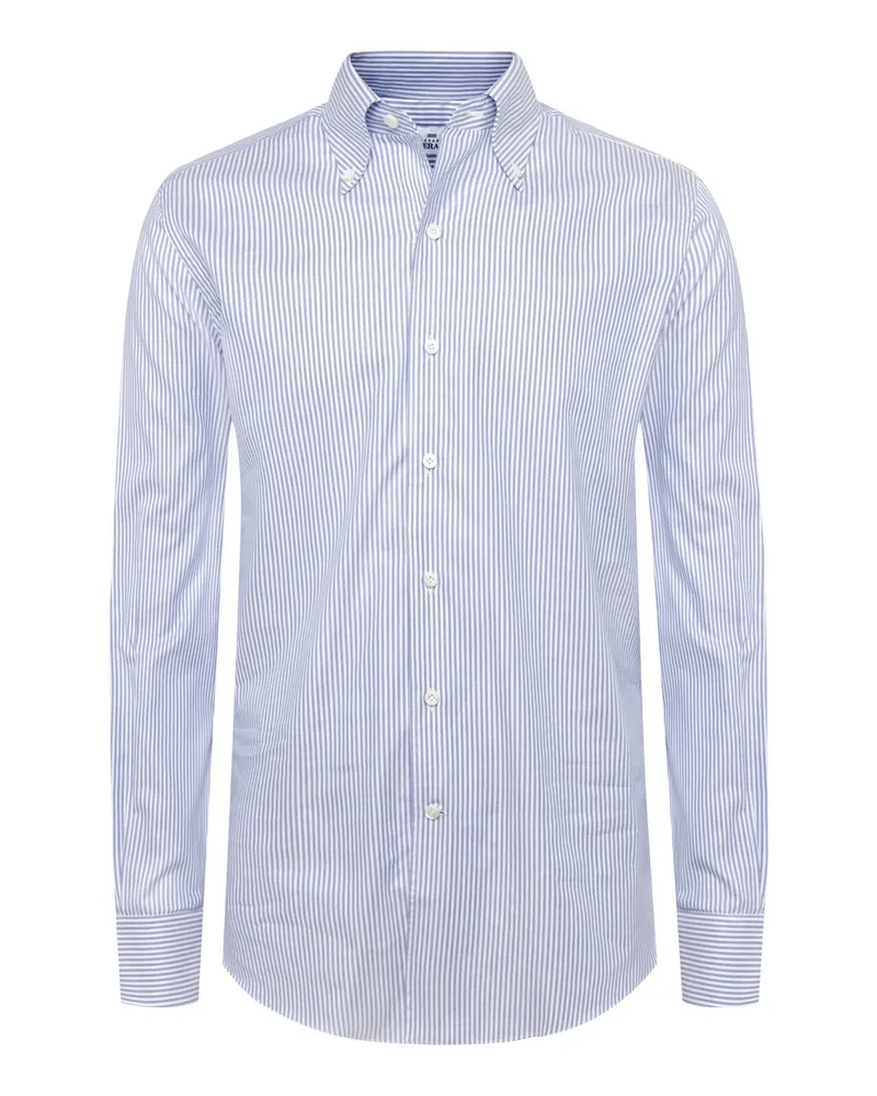 Gherardi Oxford-Hemd mit Fineliner-Streifenmuster, Regular in Marine