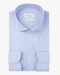 Profuomo Hemd aus Baumwolle mit feiner Struktur, Slim Fit Hellblau