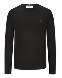 LES DEUX Longsleeve Nørregaard mit Logo-Stickerei Schwarz