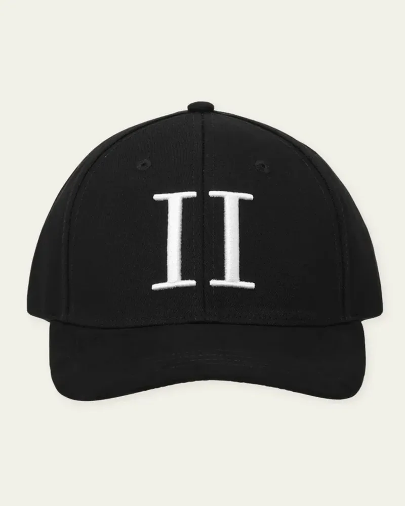 LES DEUX Baseball-Cap mit Label-Stickereien in Schwarz