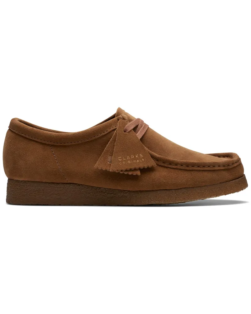 Clarks Wallabee-Schnürer aus weichem Wildleder in Cognac