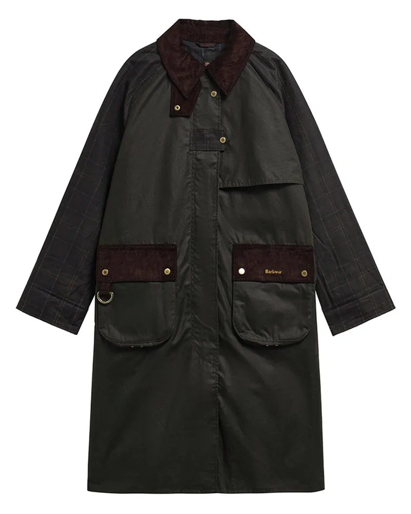 Barbour Damen-Wachsmantel Kirklees mit Cordkragen in Oliv