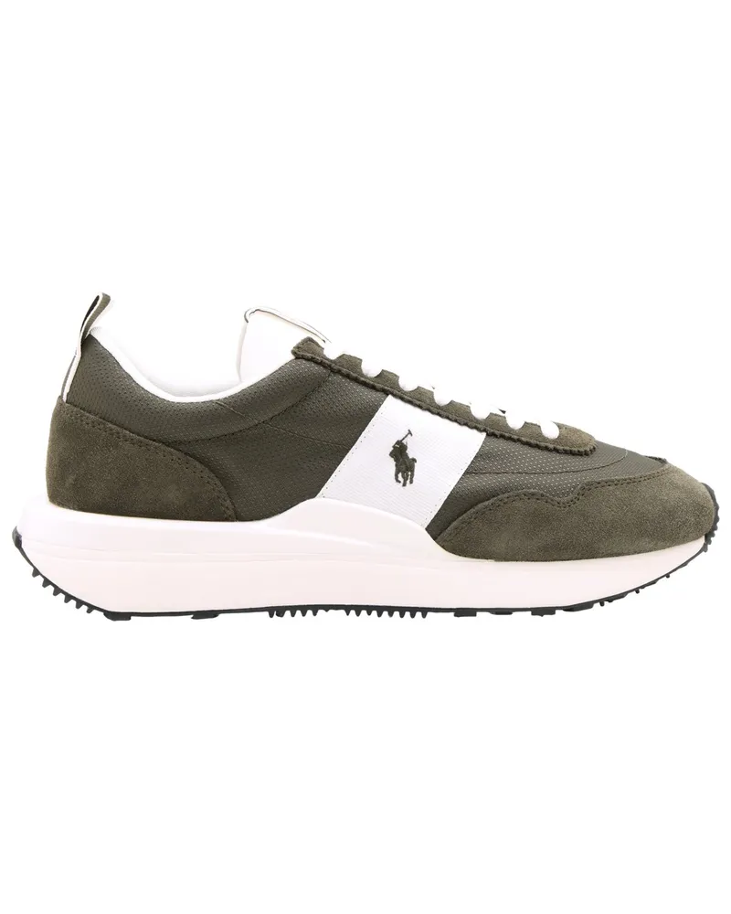 Ralph Lauren Low-Top-Sneaker Train 89 mit Mesh-Einsätzen und Pony-Stickerei in Oliv