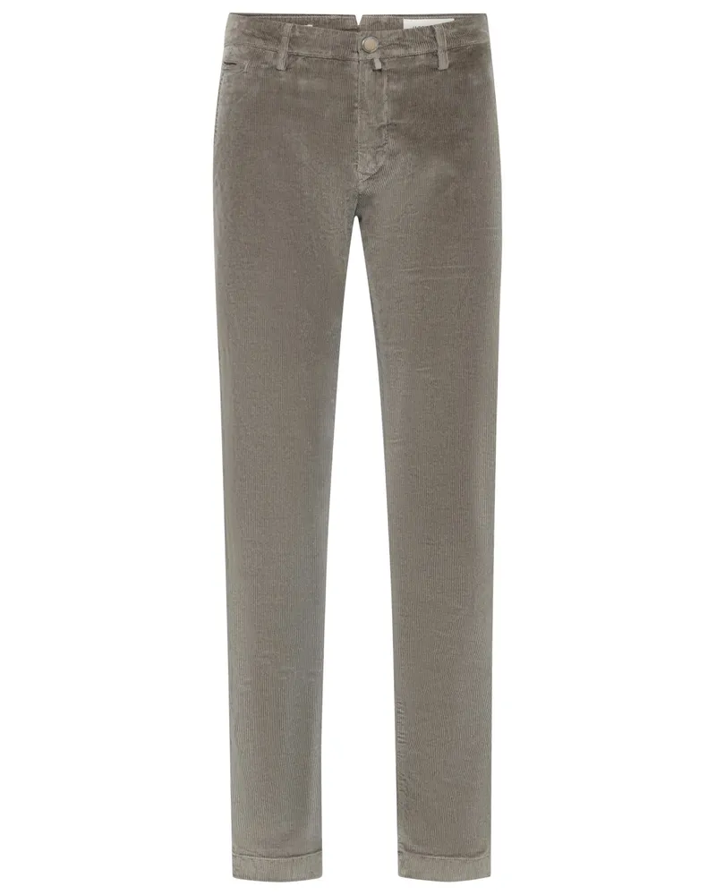 Jacob Cohën Cordhose mit Stretchanteil und Logo-Patch, Slim Fit in Beige