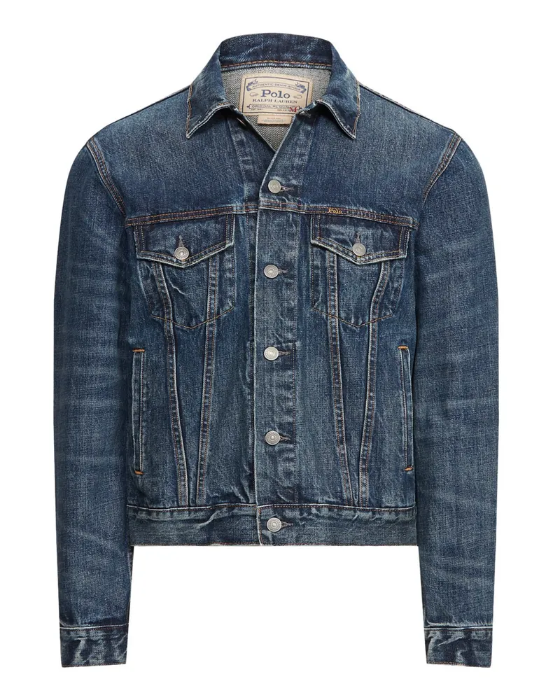 Ralph Lauren Jeansjacke in Used-Optik in Blau