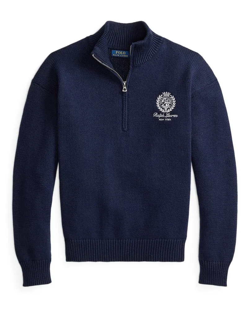 Ralph Lauren Strick-Troyer aus Baumwolle mit Label-Stickerei in Marine