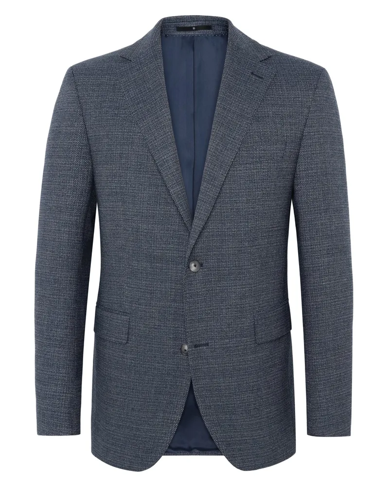 Dressler Sakko aus einem gemusterten Baumwoll-Mix mit Stretch, Relaxed Fit in Mittelblau