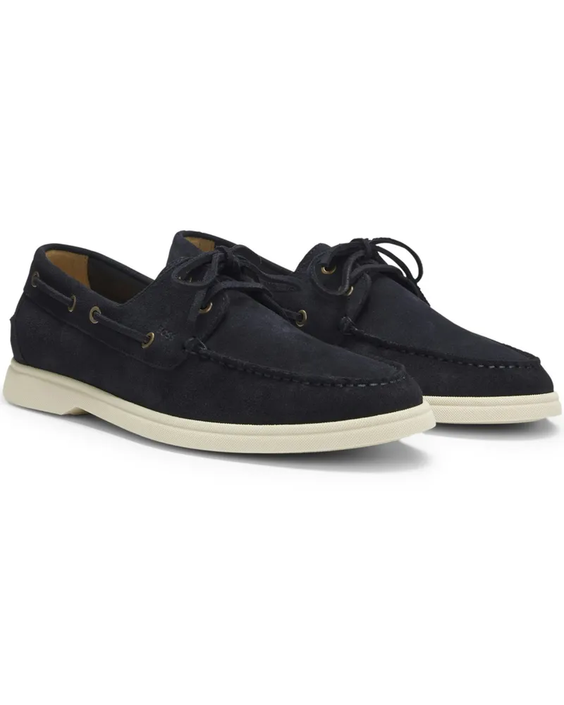 HUGO BOSS Bootsschuh Sienne aus Veloursleder mit Gummisohle in Marine