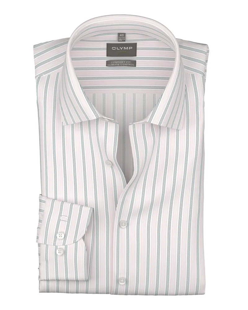 Olymp Luxor, Comfort Fit, Stretch-Hemd mit Streifenmuster in Rosenrot