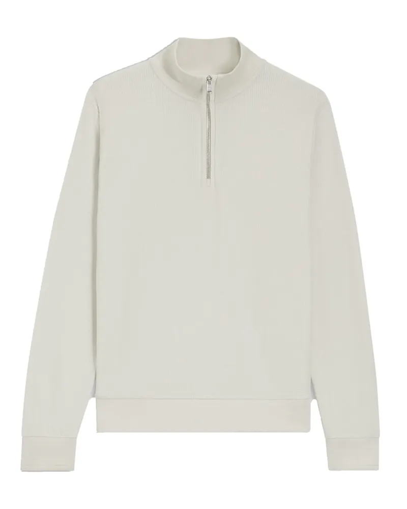 HUGO BOSS Sweat-Troyer aus Baumwolle und Lyocell mit Struktur in Beige