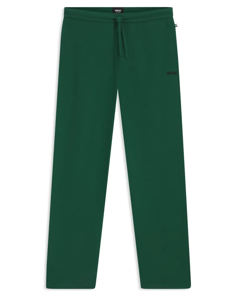 HUGO BOSS Jersey Homewear-Hose mit Waffelstruktur in Grün