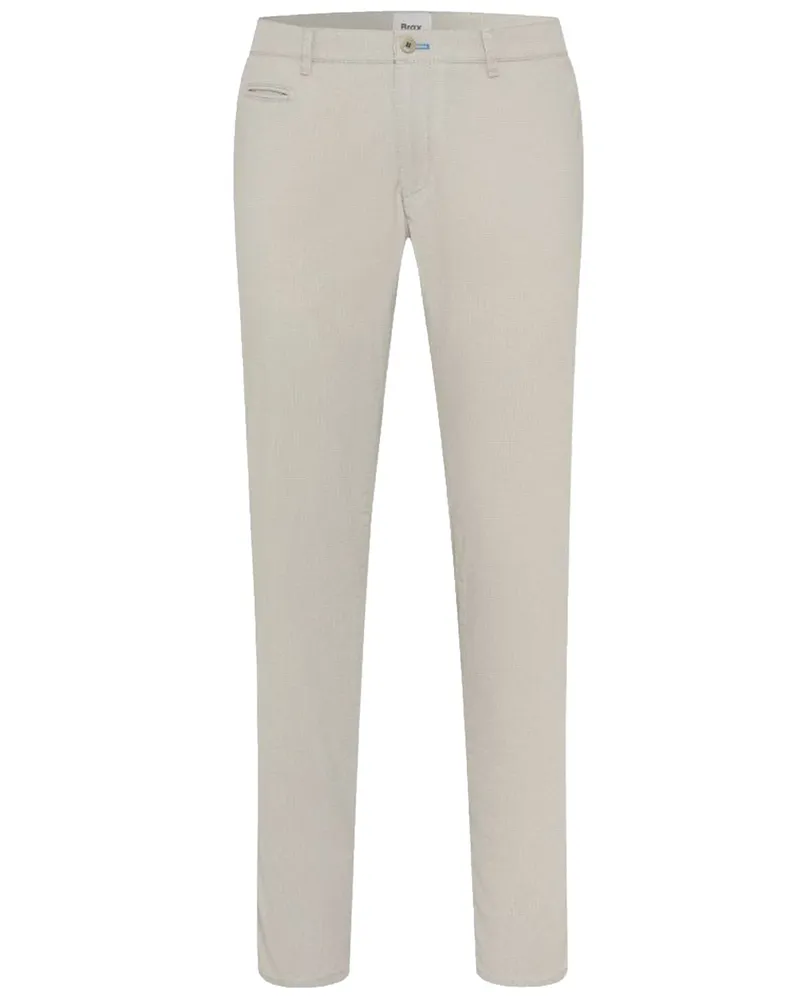 Brax Chino Fabio mit Stretch und Pin-Point-Muster, Modern Fit in Kreide