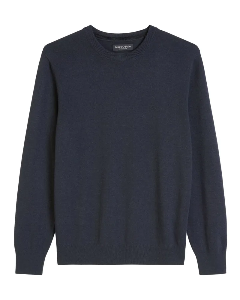 Marc O'Polo Pullover aus einem Wollgemisch mit Label-Stickerei in Marine