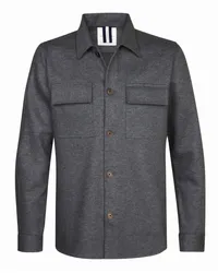 Profuomo Overshirt in Double Face-Optik mit Pattentaschen Grau