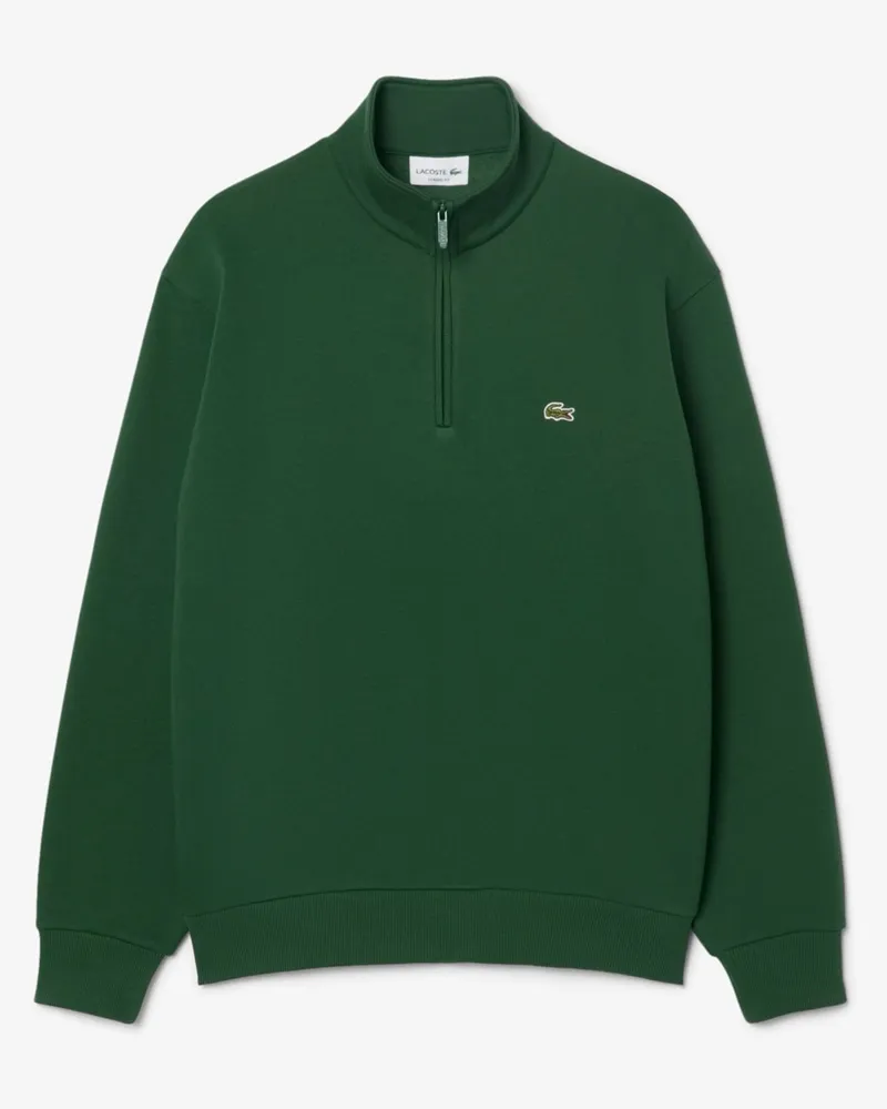 Lacoste Sweat-Troyer mit Logo-Aufnäher, Classic Fit in Grün