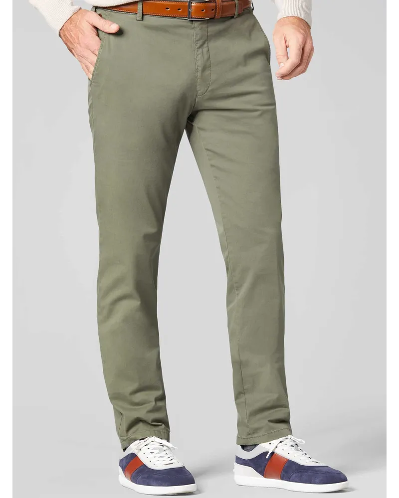 Meyer Hosen Chino mit Baumwolle und TENCEL™, Modern Fit in Oliv