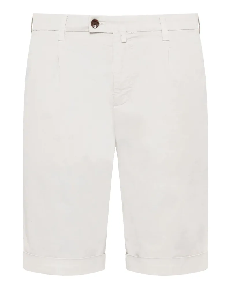 Briglia 1949 Bermudashorts aus Baumwolle und Stretch mit Bundfalte, Easy Fit in Offwhite