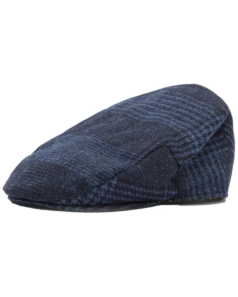 Barbour Schiebermütze aus Wolle mit Pepita-Muster in Marine