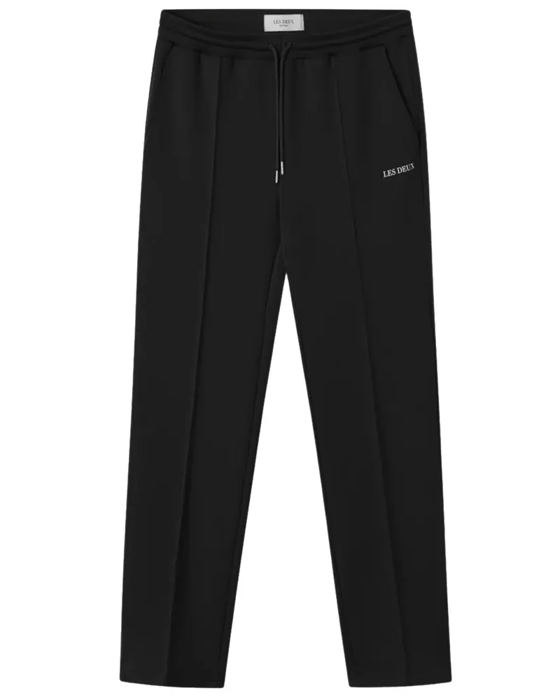 LES DEUX Sweatpants mit Stretchanteil und Label-Schriftzug in Schwarz
