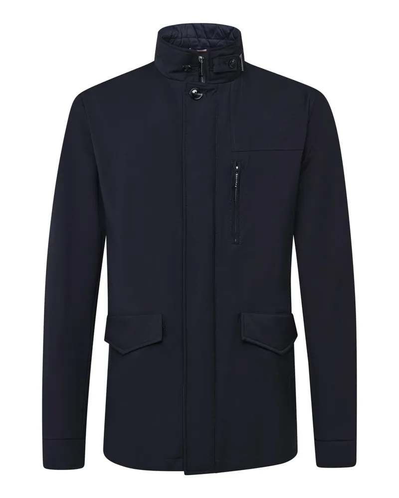 Bugatti Wolljacke mit Stehkragen und Brusttasche in Marine