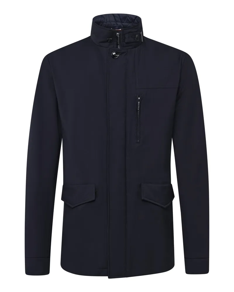 Bugatti Wolljacke mit Stehkragen und Brusttasche in Marine