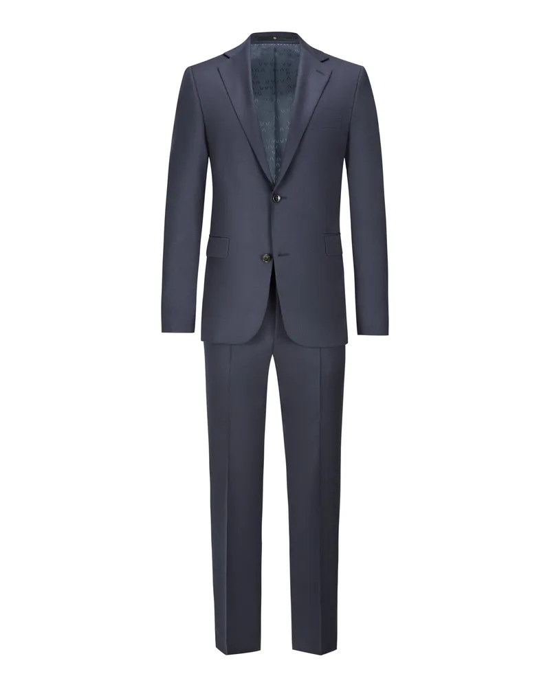 Dressler Anzug aus softem Baumwollflanell, Relaxed Fit in Blau