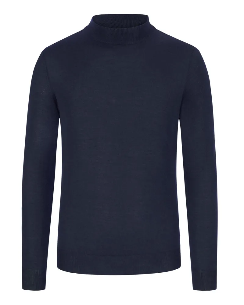 Filippo de Laurentiis Leichter Pullover aus Super 120 Merinowolle mit Turtleneck in Marine