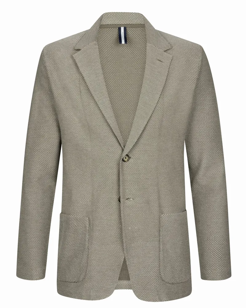 Profuomo Einreiher Strick-Sakko aus leichter Aero Ease-Baumwolle in Beige