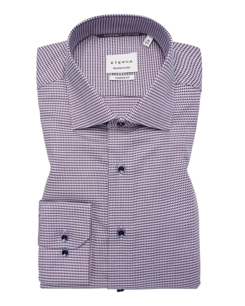 Eterna Hemd aus Baumwolle mit feinem Muster, Modern Fit in Lila