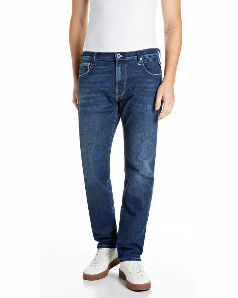 Replay Jeans Aideen mit Stretch und dezenter Waschung, Straight Fit in Denim