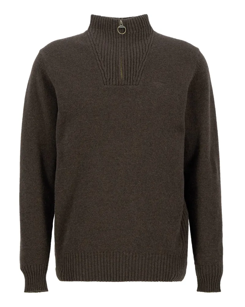 Barbour Troyer Essential aus Lammwolle mit Logo-Stickerei in Braun