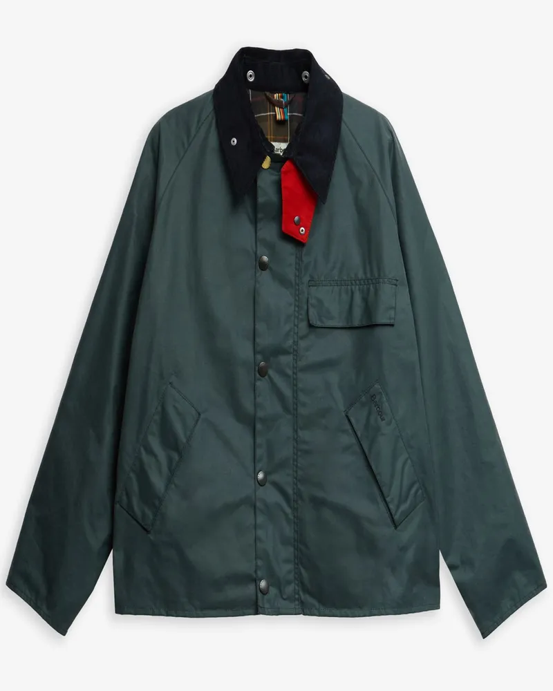 Barbour Paul Smith loves Barbour Wachsblouson mit Cordkragen in Petrol