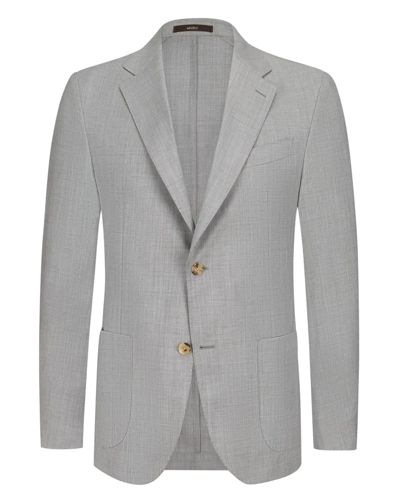 windsor. Ungefüttertes Sakko aus Reda Schurwolle, Shaped Fit in Hellgrau