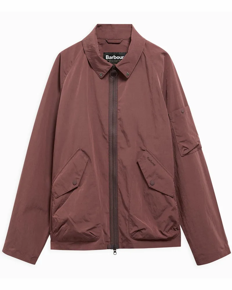 Barbour Leichte Hemdjacke mit knöpfbarem Stehkragen in Bordeaux
