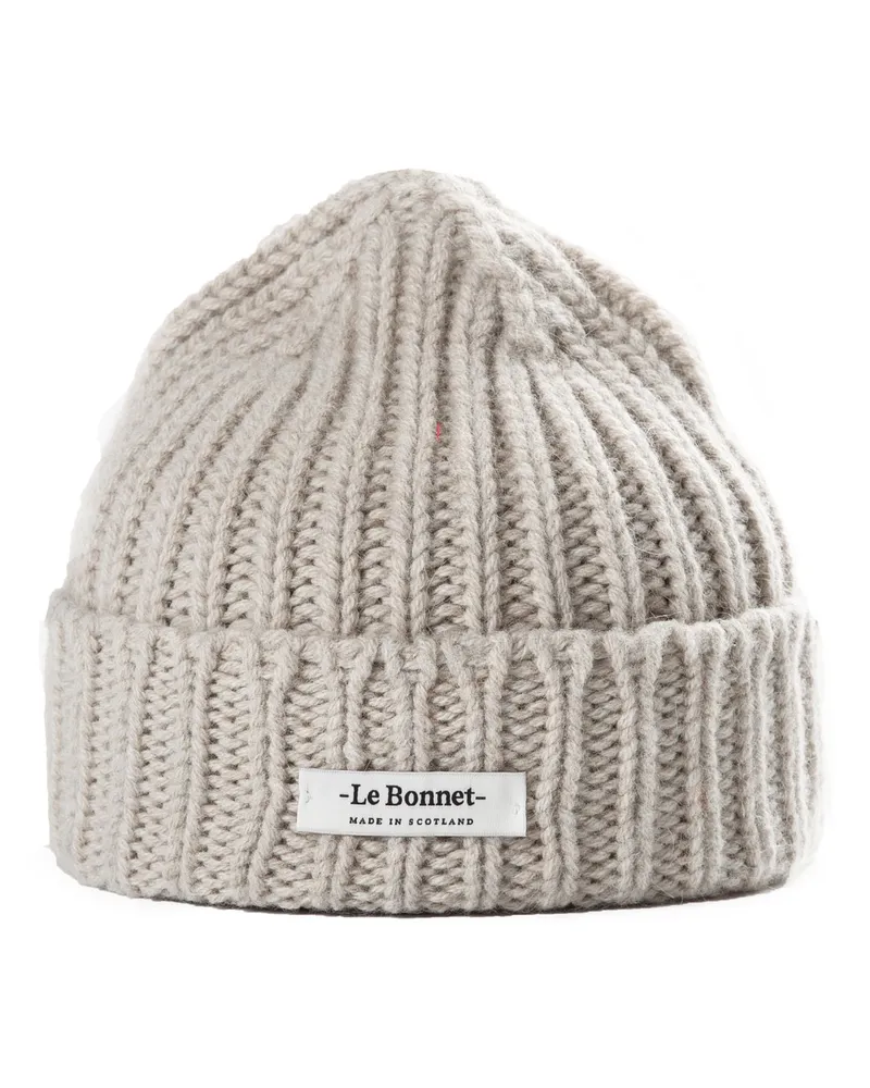 Le Bonnet Grobstrick Mütze aus Lammwolle und Angora in Offwhite