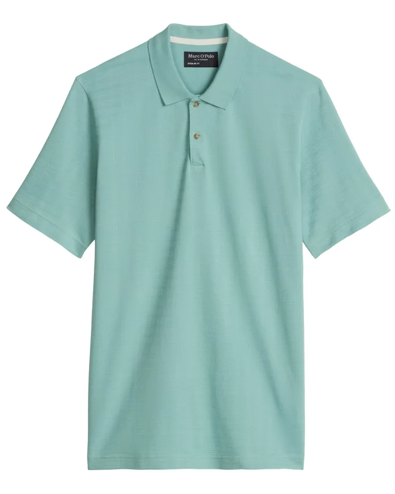Marc O'Polo Leichtes Strick-Poloshirt aus Bio-Baumwolle, Regular Fit in Blau