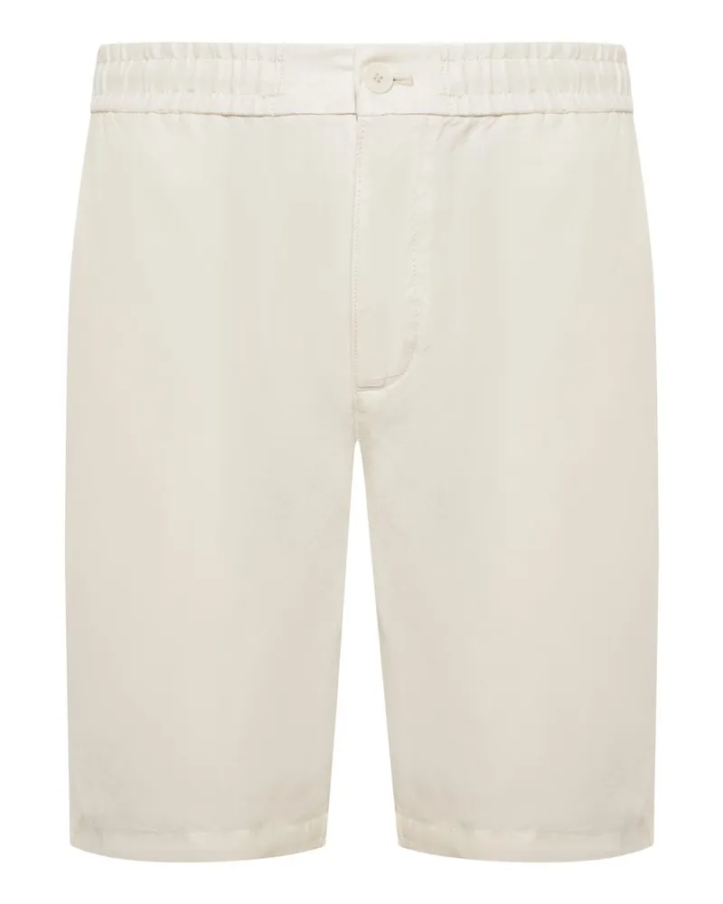 Lacoste Shorts aus Twill-Leinen-Mischgewebe, Regular Fit in Offwhite