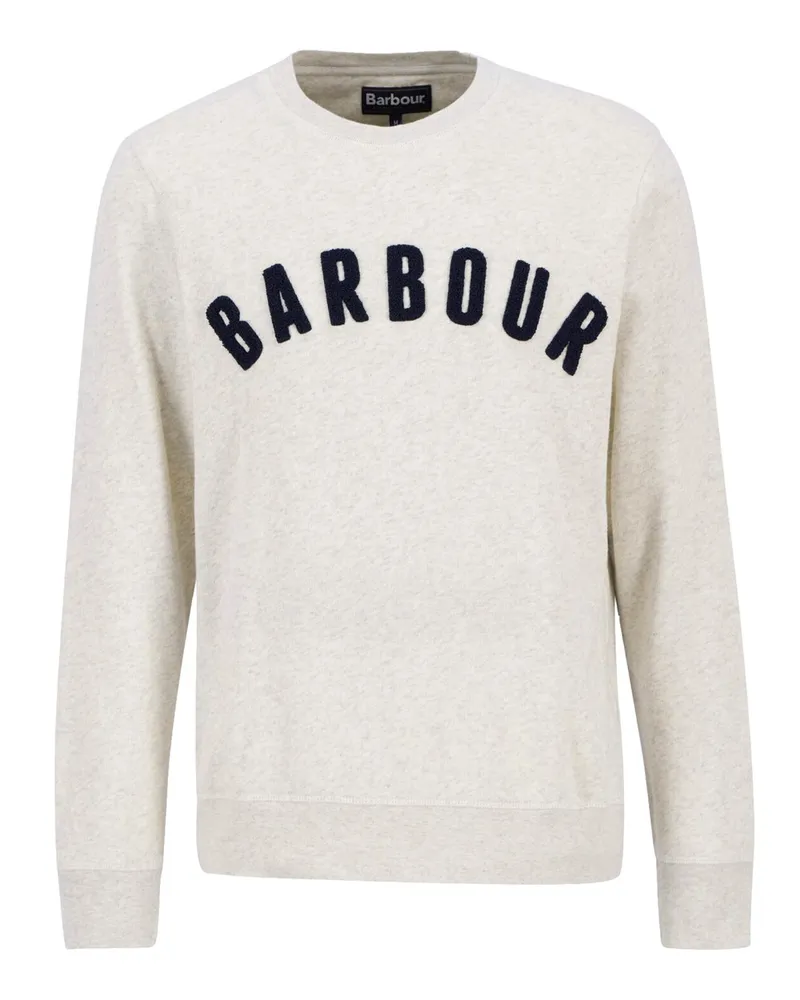 Barbour Softes Sweatshirt mit Retro-Logo aus Kettenstichen in Beige