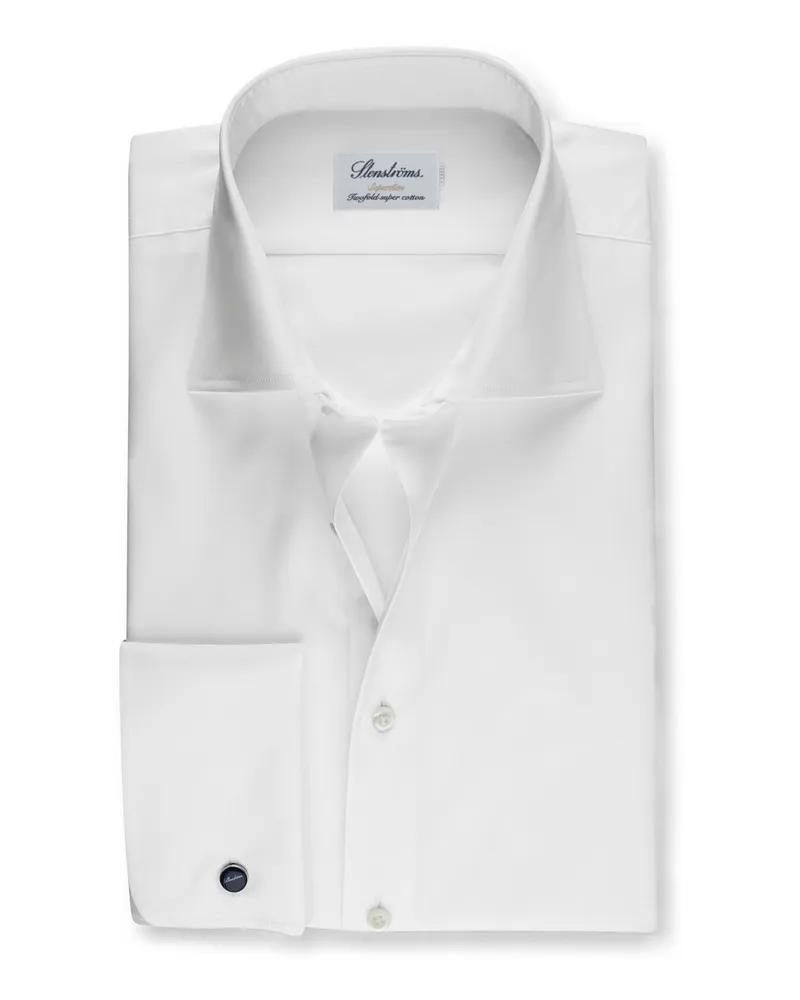 Stenströms Hemd mit Umschlagmanschette, Superslim Fit in Weiß