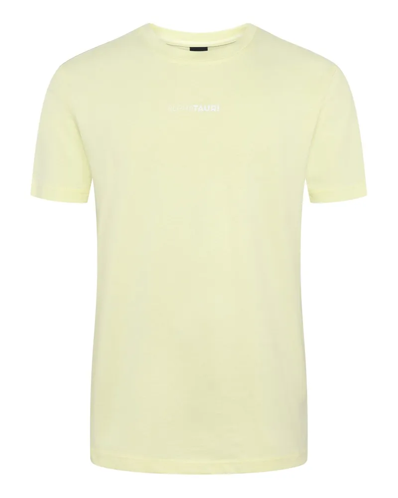 AlphaTauri Glattes T-Shirt aus Baumwolle mit O-Neck in Gelb