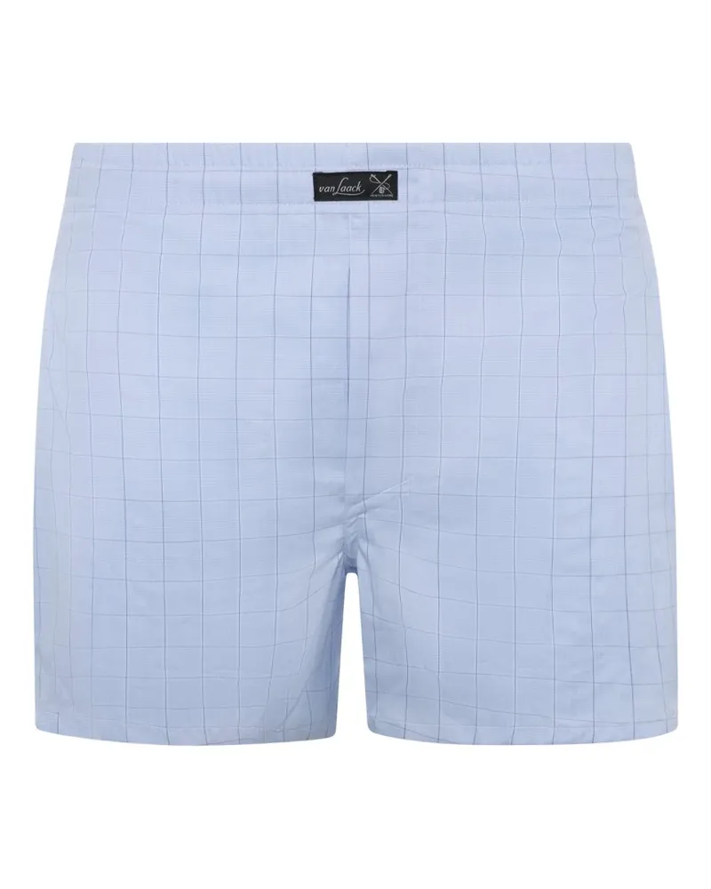 van Laack Gemusterte Boxershorts mit Komfortbund aus Baumwolle in Hellblau