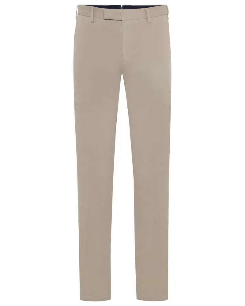 PT TORINO Leichte Flatfront-Stretchhose, Regular Fit in Beige