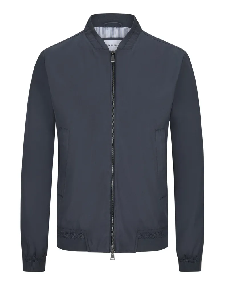 Tom Rusborg Sportiver Blouson mit elastischen Rippstrick-Abschlüssen in Marine