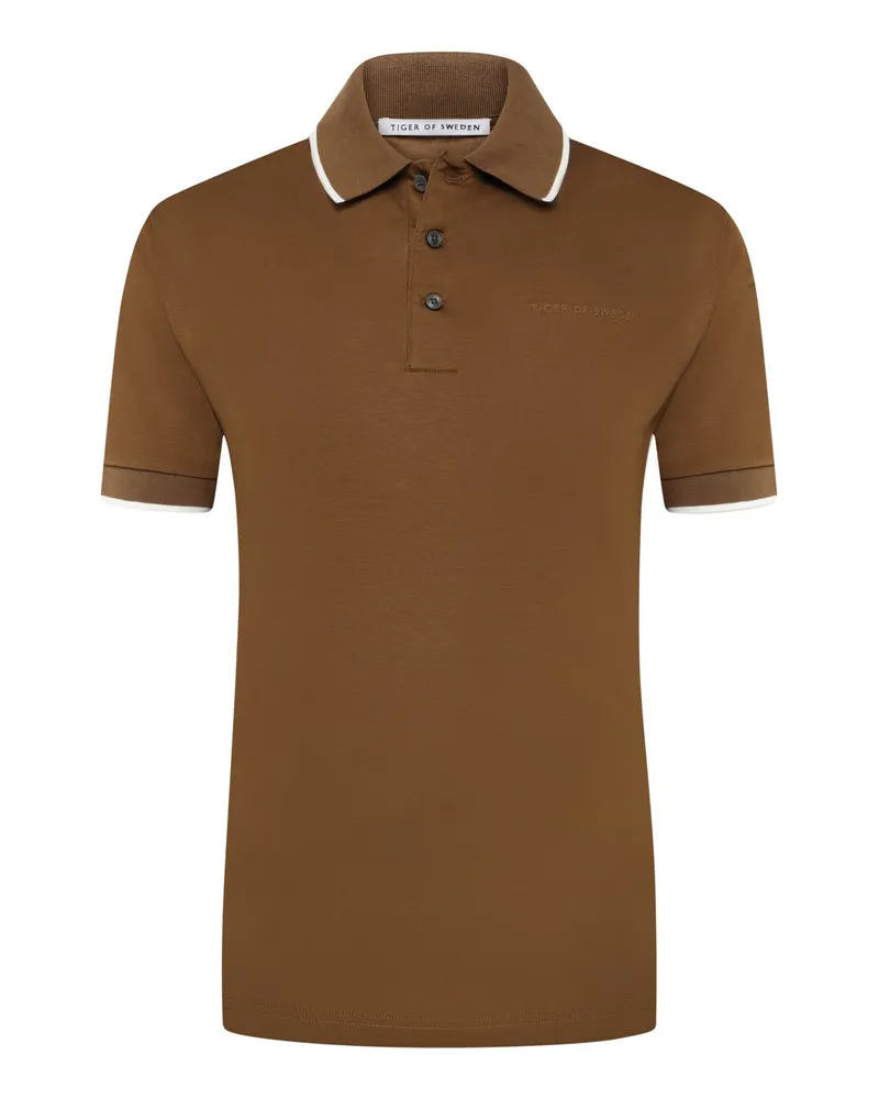 Tiger of Sweden Poloshirt aus merzerisierter Baumwolle, Slim Fit in Khaki