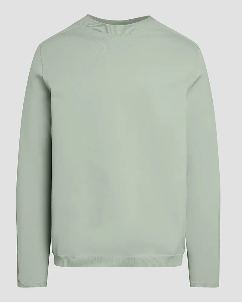 AlphaTauri Nahtloser Glattstrick-Pullover mit O-Neck, Regular in Hellgrün