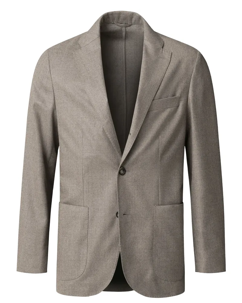 Eton Ungefüttertes Sakko in leichter Flanell-Qualität in Beige