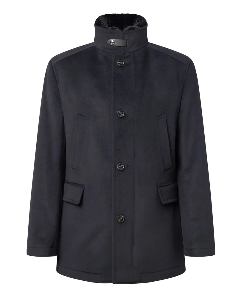 JOOP! Wollmantel Gary mit heraustrennbarer Stehkragen-Blende, Regular in Marine