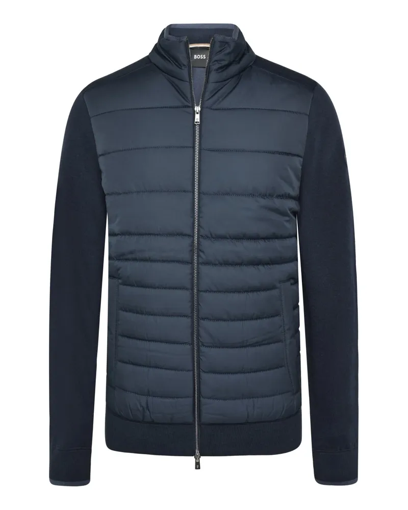 HUGO BOSS Gesteppte Strickjacke H-Facente mit Watteriung, Regular in Marine